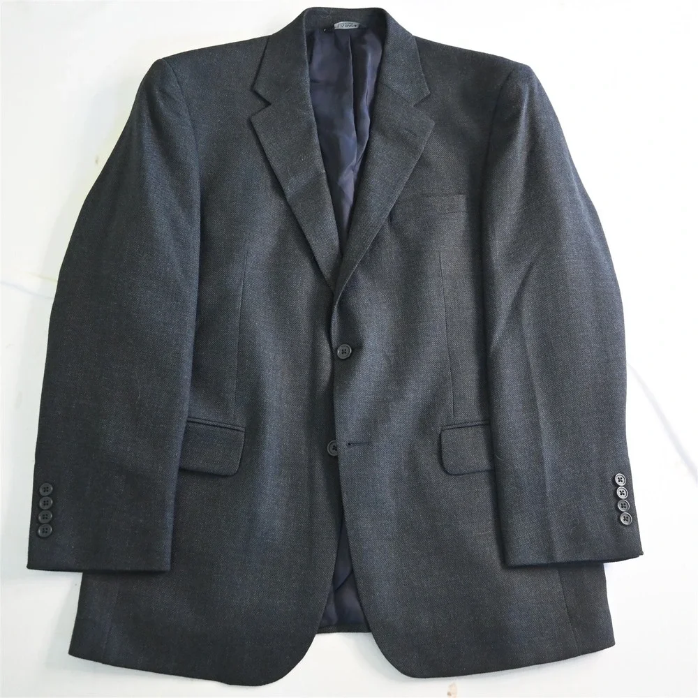 Jos A Bank 42R‎ Blue Birdseye Traveler 100% Wool Blazer Suit Jacket Sport Coat
